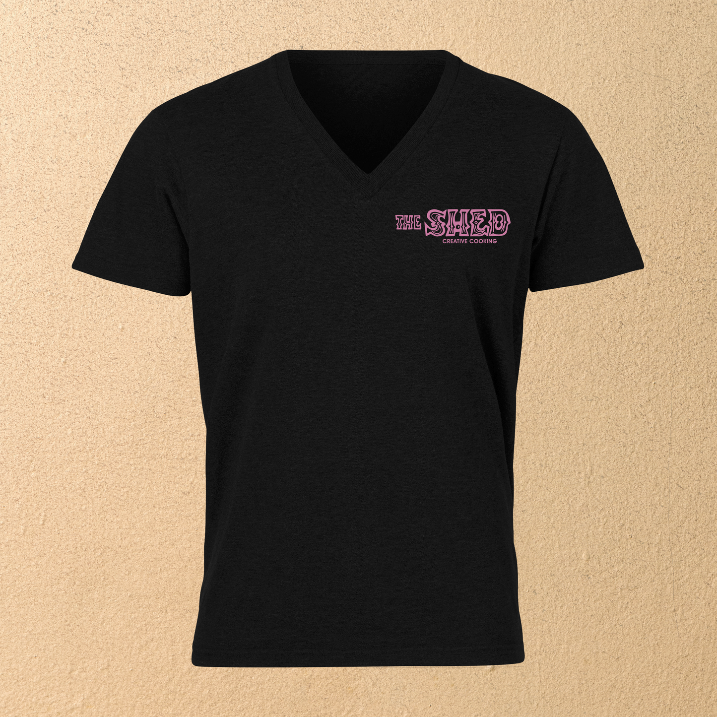 "The Shed Blockprint" Women's V-Neck T-Shirt - Black